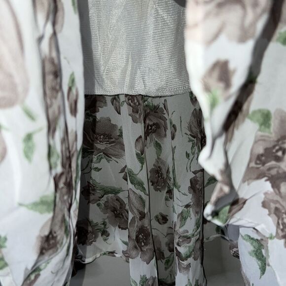 Floral chiffon midi skirt with ruffle hem - Picture 9 of 9